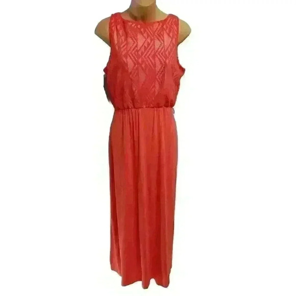 Womens New Directions Coral Maxi Dress Sz PM $58 - Picture 1 of 9